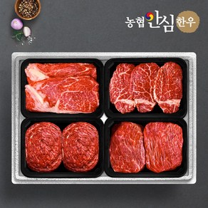 [농협안심한우] 1등급 일품혼합세트 (등심+안심+불고기+장조림)팩당400g총1.6kg, 1개