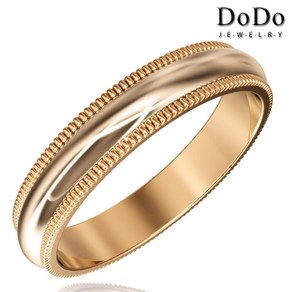 도도쥬얼리 밀그레인 반지 커플링 3.5mm 14k GOLD