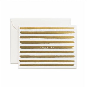 라이플페이퍼 Gold Stipes Thank You Cad 감사 카드, 단품