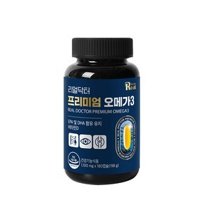 리얼닥터 프리미엄 오메가3 180캡슐 (6개월분) / 대용량 혈행개선 눈건강 뼈건강 DSM 비타민D EPA DHA, 180정, 1개