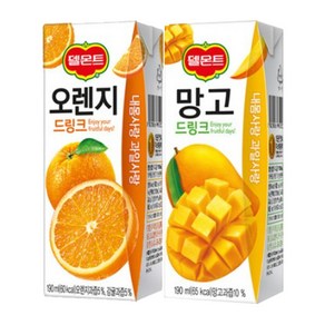 델몬트 드링크 190ml (오렌지x32팩) + (망고x32팩), 64개