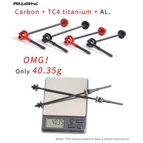 Risk 티타늄 40g 초경량 QR 레버 MTB 로드 자전거, 레드, 1개