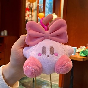 별의 커비 스타 얼라이즈 디디디 대왕 웨이들디 메타나이트 대형 애착 인형 키링 굿즈 10cm 카와이 키 체인 만화 가방 배낭 스위트 핑크 장식 펜던트 여성 귀여운 리본 장난감 선물, [01] 10cm, [01] Kiby, 1개