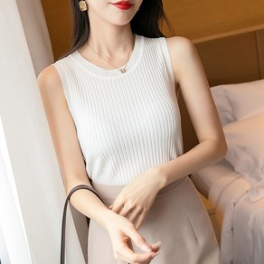 [레티고] 골지 민소매 심플 나시