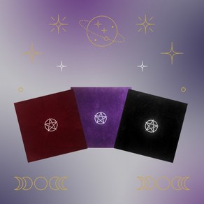 [큰손할인] 타로카드 보관 SET 보드게임 스프레드천 동양 리딩 소품 도구 벨벳 마법진 테이블보, 1개, 블랙