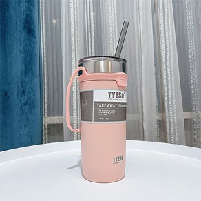 타이소304 스테인리스 스틸 휴대용 텀블러, 핑크색, 710ml