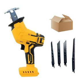 전기톱 충전식 무선 전동톱 소형 엔진톱 DeWALT 20V 배터리에 적합 전기 왕복 톱 절단 세이버 목재 금속 파이프 4 블레이드 전동 공구, 1개