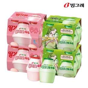 빙그레 딸기맛 우유 240ml 8개+메로나맛 우유 240ml 8개