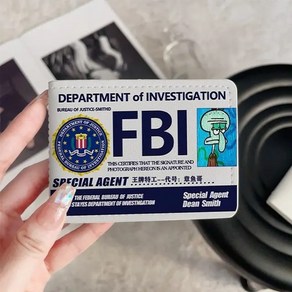 재미있는 스폰지밥 비키니시티 경찰 FBI 카드 지갑