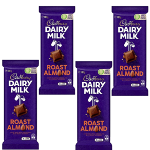 캐드버리 데어리 밀크 로스트 아몬드 초콜릿 블럭 Cadbuy Daiy Milk Roast Almond Chocolate Block, 4개, 180g