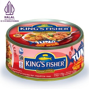 King's Fisher Tuna 할랄 참치 통조림 킹스피셔 튜나 (Spicy taste Halal 170g)