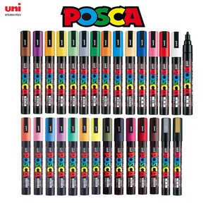 마카펜세트 마커펜 디자인마카 일본 Uni Posca 페인트 마커 펜 세트 PC1M PC3M PC5MPC8KPC17K 7 8 12 15 21 24 28 29 색 무독성 수성, 1.PC1M 7색상s