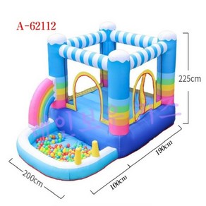 [레인보우키즈]에어바운스 가정용 실내미끄럼틀 방방이 A-62112