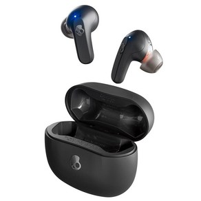 Skullcandy Rail 인이어 무선 이어버드 42시간 배터리 Skull-iQ 알렉사 지원 마이크 아이폰 안드로이드 및 블루투스 장치와 호환 - 블랙 195924, 2) 블랙 - 레일, 1개