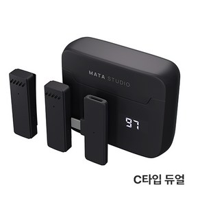 마타스튜디오 스마트폰 무선 핀마이크 와이어리스1 2.4G, 블랙, 와이어리스1 듀얼 C타입