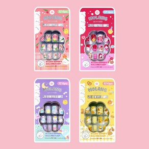 몰랑 큐티 네일팁세트 (12pcs) / 어린이네일팁 초등학생네일팁 어린이네일아트 초등네일아트 손에붙이는손톱 초등학생네일아트 손톱꾸미기, 1개, 코랄