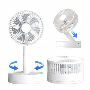 [3D 90도 회전] 15cm 접이식 선풍기 캠핑/차량/사무실용/30dB 프로급 초저소음+3600mAh 16시간/4단계 풍속+1-8H 타이머/탈부착 세척/KC인증 2025년 신형