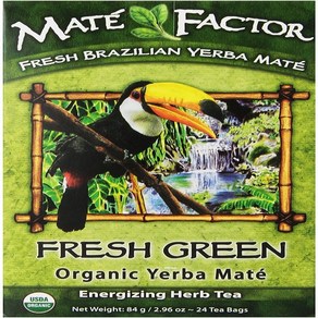 24 Count (Pack of 1) The Mate Facto Yeba Mate E 24개입(1팩) The Mate Facto Yeba Mate 에너자이징 허브 티백, 1개, 181.44g