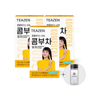 티젠 콤부차 유자 10스틱X3박스 (보틀 포함), 50g, 3개, 30개