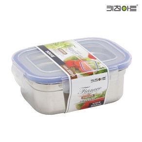 복진상사/키친아트 피앙세 스텐레스 밀폐용기 사각2호 500ml 보관용기, 1개