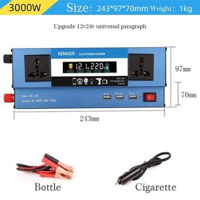 차량용 태양광 인버터 1000W DC 12V 60HZ 실제 전력, 03 3000W