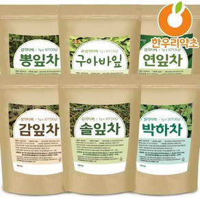 박하차 솔잎차 구아바차 연잎차 감잎차 뽕잎차 삼각티백 효능, 5_연잎차150g, 1개, 30g