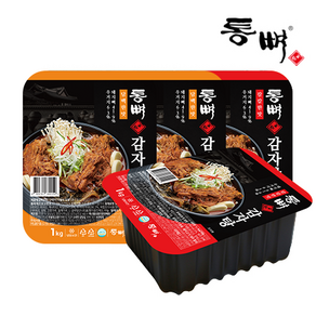 [통뼈공식몰] 통뼈 감자탕 담백한맛 1kg X 2팩 + 칼칼한맛 1kg X 2팩 (총4kg), 1. 담백한맛2팩+칼칼한맛2팩, 4개