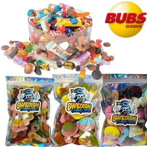 스웨덴직송 Bubs 4종 스웨덴 캔디 스웨디쉬 젤리 여러가지맛 믹스 250g / 450g, 옵션1.BUBS믹스, 225g