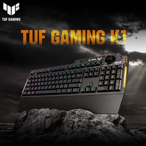 [cy] 에이수스 Asus TUF GAMING K1 유선 기계식 게이밍 키보드 프로그래밍OK 볼륨노브 스플래시 방지 사이드 RGB라이트 바