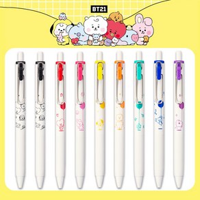 미쯔비시 한정판 유니볼원 BT21 볼펜 0.38mm UMN-SBT-38 9종 세트