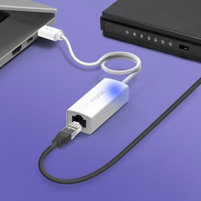 모락 프로토 USB C타입 100Mbps 이더넷 유선 랜카드 허브, MR-HUB100C, 1개