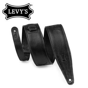 Levys - Black Padded Gament Leathe Guita Stap (MG317MP-BLK-BLK), 1개, *