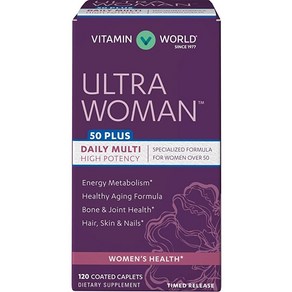 Vitamin Wold Ulta Woman 50 Plus Daily Multivitamin Feat. Biotin Vitamins B C D E Calcium Zinc Selenium Beta-Caotene Health Wellness Multi-Supplemen, 1개