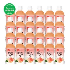 웰그린 스위츠 복숭아녹차, 340ml, 24개