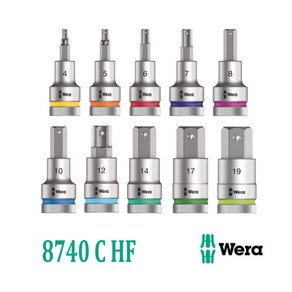 [베라] 1/2인치 SQ 육각비트소켓 모음 8740 C HF 4mm - 19mm, 10.0*60(003825), 1개