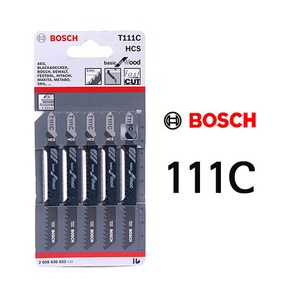 BOSCH 직소날 5PCS 모음 택1 목공 철공 톱날 보쉬 직쏘날, BOSCH 목재용 직쏘날 111C