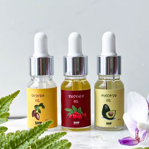 1+1+1 보습에 좋은 호호바오일 로즈힙오일 아보카도오일 세트, 3가지다, 10ml, 3개