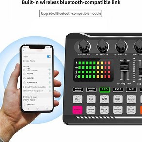 라이브 사운드 카드 및 오디오 인터페이스 DJ 믹서 효과 음성 체인저 Bluetooth 스테레오 Youtube 스트리밍 용152231