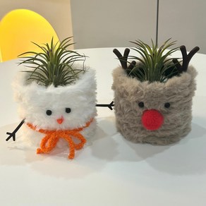 [ CHRISTMAS FUR POT ] 컴피무드 퍼팟 크리스마스화분 미니화분 크리스마스인테리어 크리스마스소품 크리스마스장식 크리스마스선물 스노우맨 루돌프, RUDOLPH, 1개