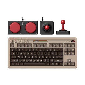 8BITDO 레트로 기계식 키보드 2세대 C64 에디션 슈퍼 버튼 조이스틱 증정