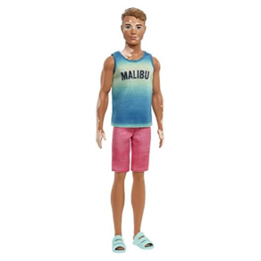 Babie Fashionistas Ken Fashion Doll #192 with Bunette Copped Hai & Vitiligo in Malibu Tank Sho, 1개