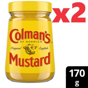 170g 2병 콜맨스 콜만 오리지널 잉글리쉬 머스타드 Colman's Oiginal English Mustad, 2개