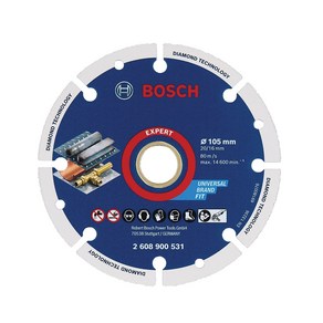 보쉬 다이아몬드 메탈휠 4인치 105mm 멀티날 절단석 BOSCH EXPERT 2608900531, 1개, 본품(배터리없음)