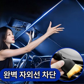 로디보우 자동차 앞유리 암막 햇빛가리개 접이식 차량 폭염 썬가드, 1개, 블랙(대형)