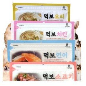 먹보 치킨 오리 연어 소고기 애견 간식 300g X 4개, 치킨고구마사시미, 1개