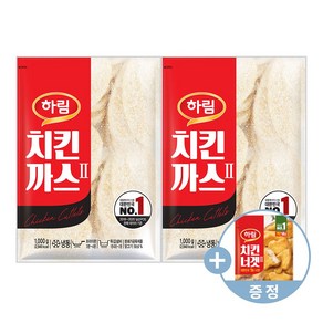 하림 치킨까스 1kg 2봉+(증정)치킨너겟 100g 1봉, 2개