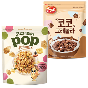 오리온 오그래놀라 팝 현미아몬드 340g+포스트 코코그래놀라 450g, 340g, 1개