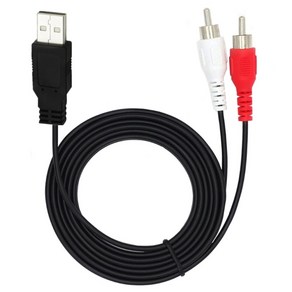 1.5m USB 2.0 남성 ~ 2RCA 남성 사운드 비디오 케이블 어댑터 TV/PC Camcodes 보조 컨버터 홈 엔터테인먼트에 적합합니다., 1개