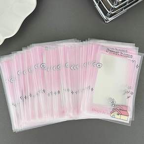 팬사이드 디자인 컨셉 포카 포토카드 슬리브, 2-핑크(집), 20매, 핑크 집