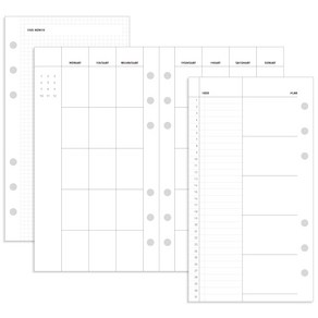 데이스테이션 A6 B6 6공 바인더 먼슬리 플래너 월간속지, 월, 분리형, 심플